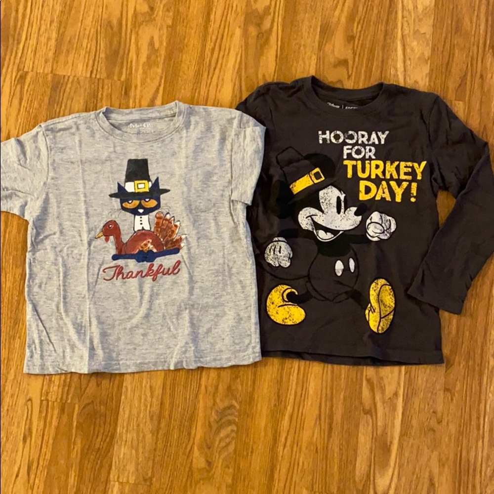 Thanksgiving shirts Pete the Cat and Mickey 5/6